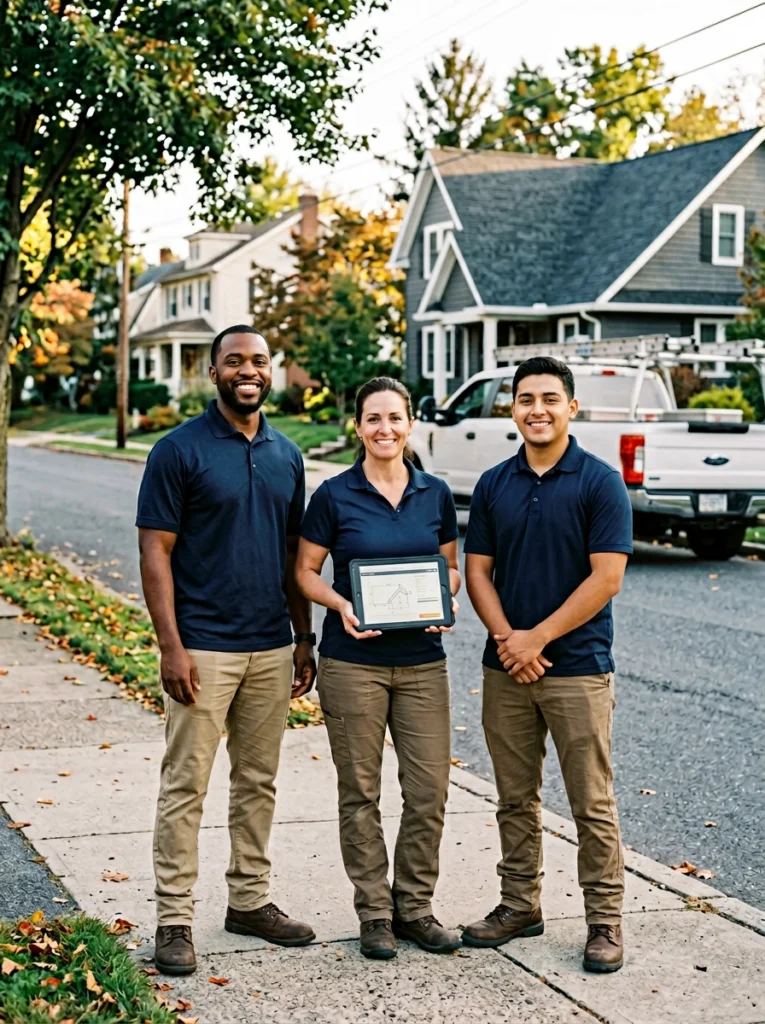 a small group of three roofing and exterior specialists